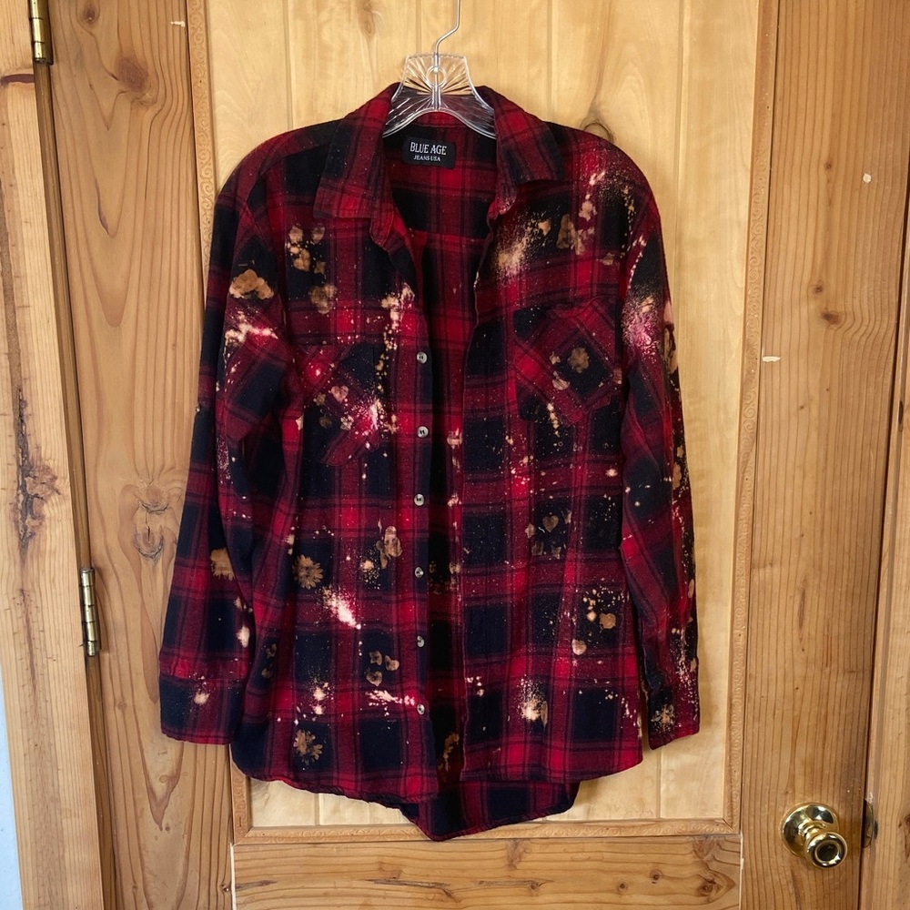 🌹5 for $25🌹Blue Age Upcycled Plaid Button-Up Shirt